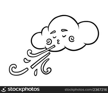 Coloring book for children, Cloud and wind