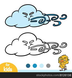 Coloring book for children, Cloud and wind