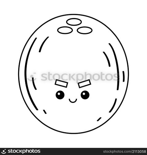 Coloring book for children, Coconut with a cute face