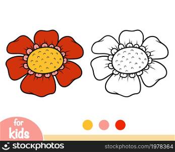 Coloring book for children, Flower