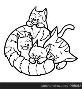 Coloring book for children, Four cats