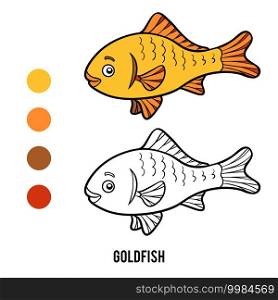 Coloring book for children, Goldfish