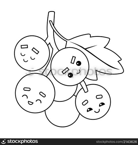 Coloring book for children, Grapes with a cute face