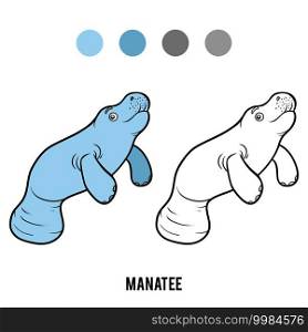 Coloring book for children, Manatee