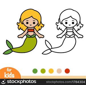 Coloring book for children, Mermaid