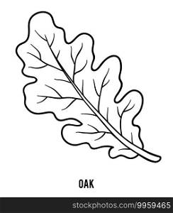 Coloring book for children, Oak leaf