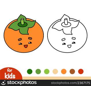 Coloring book for children, Persimmon with a cute face