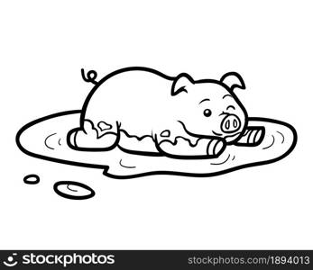 Coloring book for children, Pig