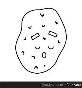 Coloring book for children, Potato with a cute face