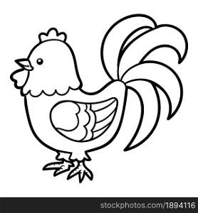 Coloring book for children, Rooster