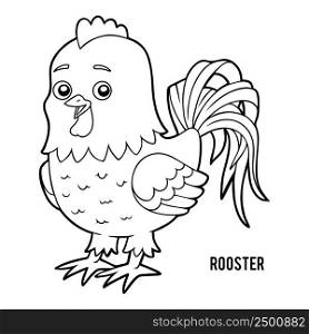 Coloring book for children, Rooster