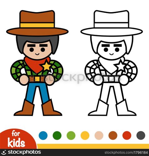 Coloring book for children, Sheriff