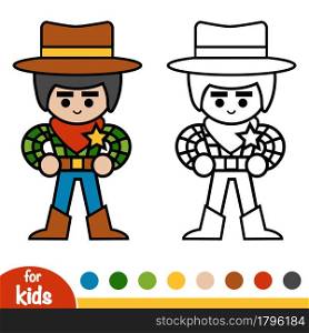 Coloring book for children, Sheriff