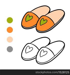 Coloring book for children, Slippers