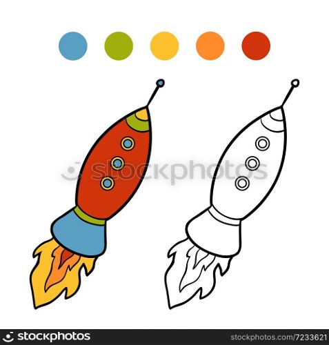 Coloring book for children, Spaceship