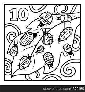 Coloring book for children, Ten bugs
