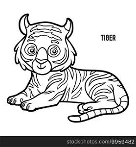 Coloring book for children, Tiger