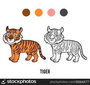 Coloring book for children, Tiger