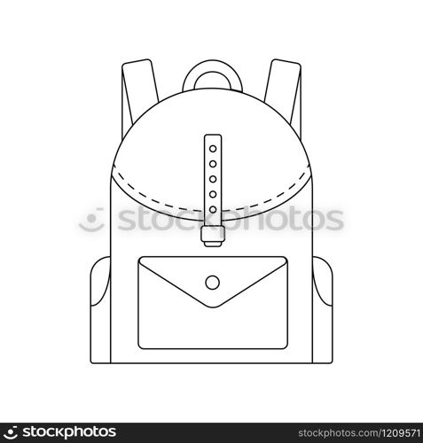 Coloring book for children. Vector illustration. school backpack. Coloring book for children. Vector. school backpack