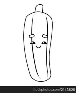 Coloring book for children, Zucchini with a cute face