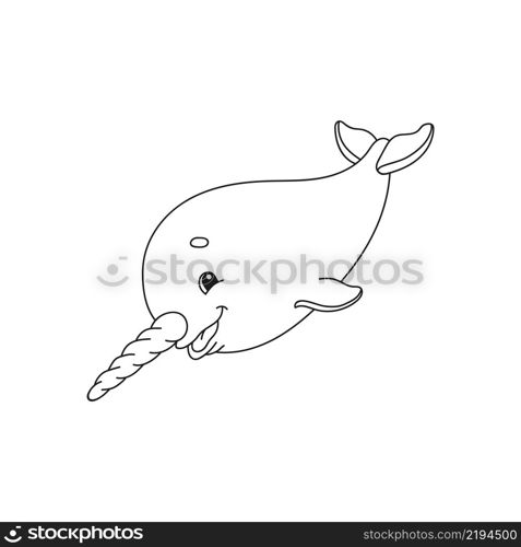 Coloring book page for kids. cartoon character. Vector illustration. Black contour silhouette. Isolated on white background.