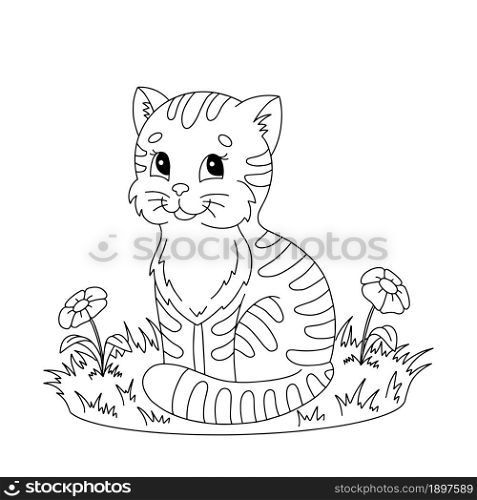 Coloring book page for kids. Cartoon style character. Vector illustration isolated on white background.