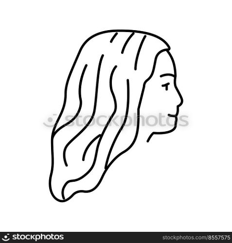 coloring hair line icon vector. coloring hair sign. isolated contour symbol black illustration. coloring hair line icon vector illustration