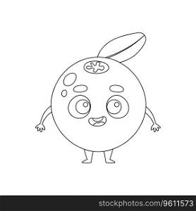 Coloring page funny cranberry. Coloring book for kids. Educational activity for preschool years kids and toddlers with cute animal. Vector illustration.