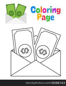 Coloring page with Financial Mail for kids