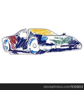 coloring sport car drawing with vector. children's drawing. Perfect for kids