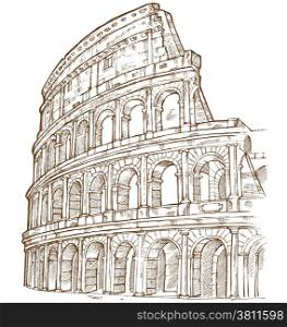 colosseum hand draw isolated on white background&#xA;
