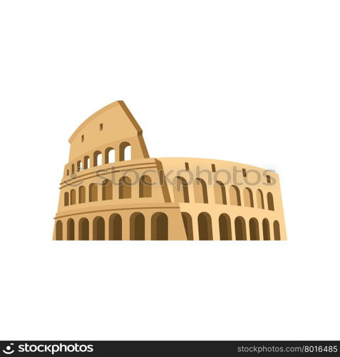 Colosseum in Rome on a white background. Italy Landmark architecture.&#xA;