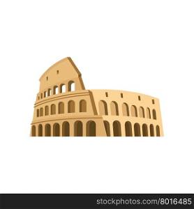 Colosseum in Rome on a white background. Italy Landmark architecture.&#xA;