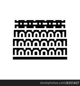 colosseum roma medieval construction glyph icon vector. colosseum roma medieval construction sign. isolated symbol illustration. colosseum roma medieval construction glyph icon vector illustration