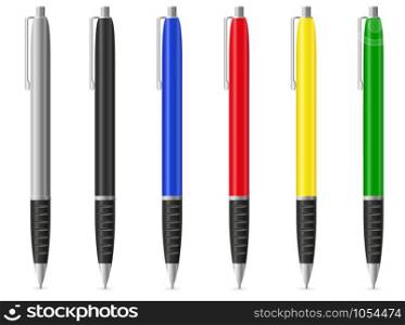 colour fountain pens vector illustration isolated on white background