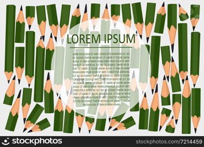 Colour pencils isolated on white background. Banner template vector illustration