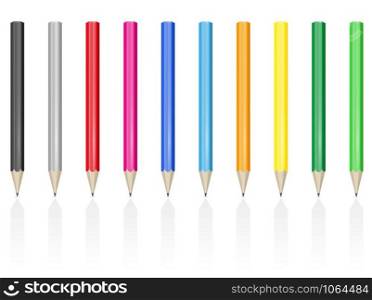colour pencils vector illustration isolated on white background