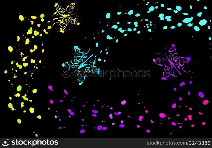 coloured flying Abstract butterflies vector illustration