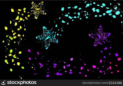 coloured flying Abstract butterflies vector illustration