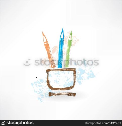 coloured pencil grunge icon.