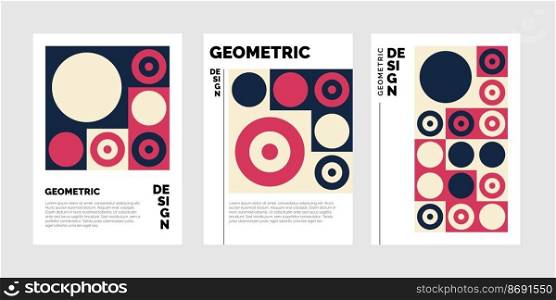 Colourful abstract geometric shapes Trifold brochure Template