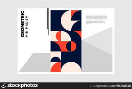 Colourful abstract≥ometric shapes Trifold brochure Template