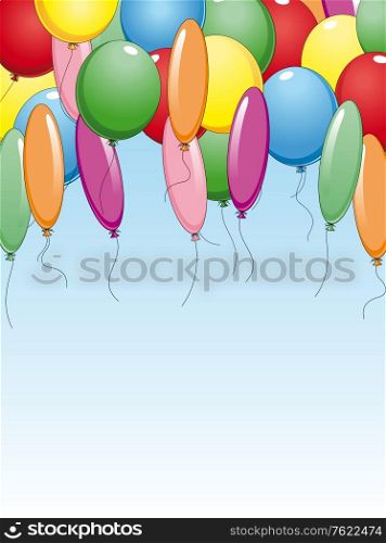 Colourful background with holiday balloons for birthday ot party design