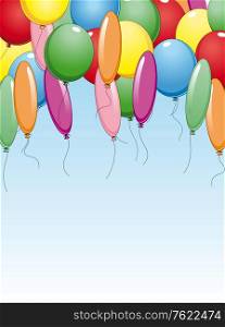 Colourful background with holiday balloons for birthday ot party design