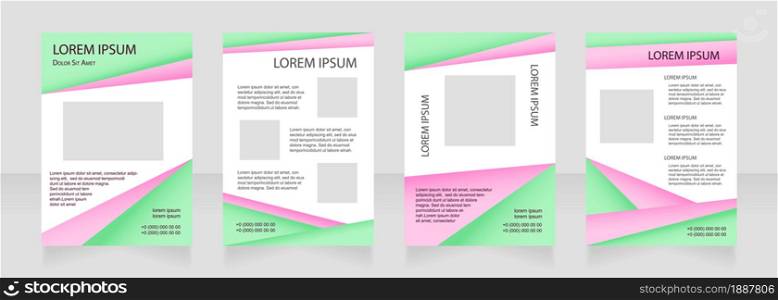 Colourful blank brochure layout design. Geometric style. Vertical poster template set with empty copy space for text. Premade corporate reports collection. Editable flyer paper pages. Colourful blank brochure layout design