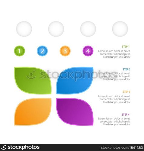 Colourful environmental infographic chart design element set. Abstract vector symbols for infochart with blank copy spaces. Kit with shapes for instructional graphics. Visual data presentation