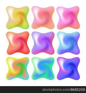 Colourful Gradient Icon . liquid vector form. Colourful Gradient Icon .Liquid vector form. Transparent Set Template Shapes.