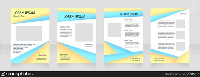 Colourful industrial blank brochure layout design. Promo content. Vertical poster template set with empty copy space for text. Premade corporate reports collection. Editable flyer paper pages. Colourful industrial blank brochure layout design