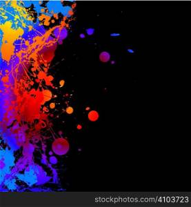Colourful ink splat background with room to add your own copy