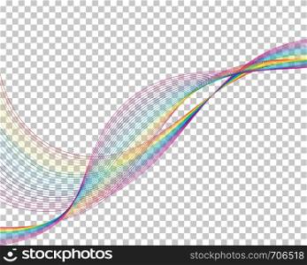 Colourful lines background with transparency grid on back. Vector Illustration.